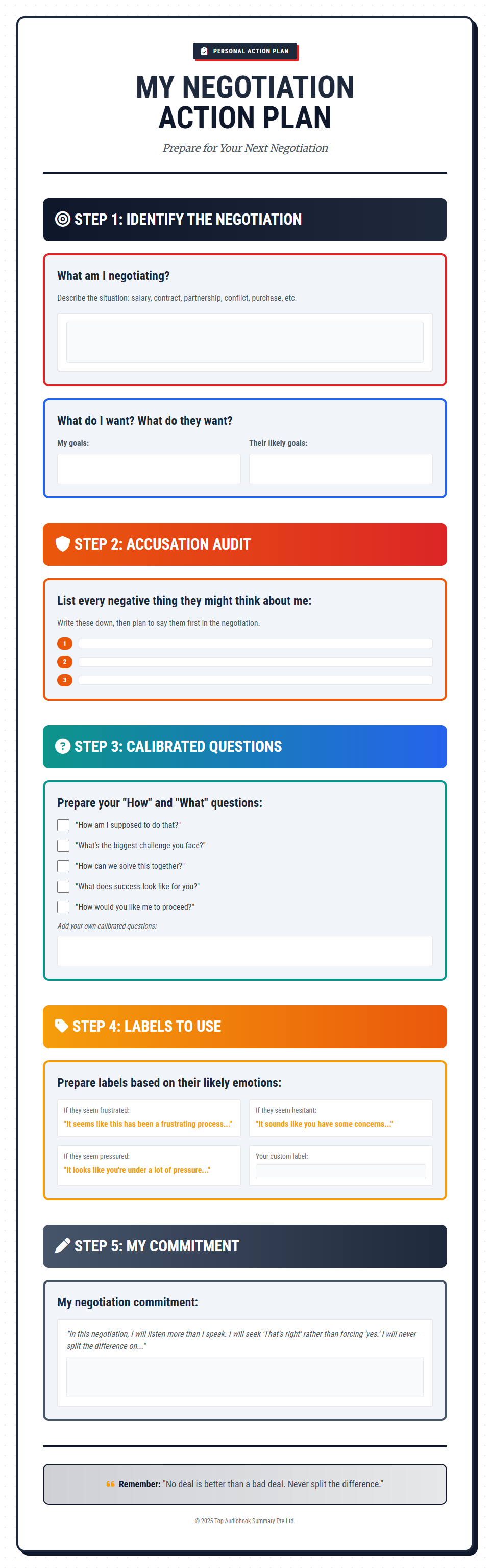 Personal Action Plan Preview